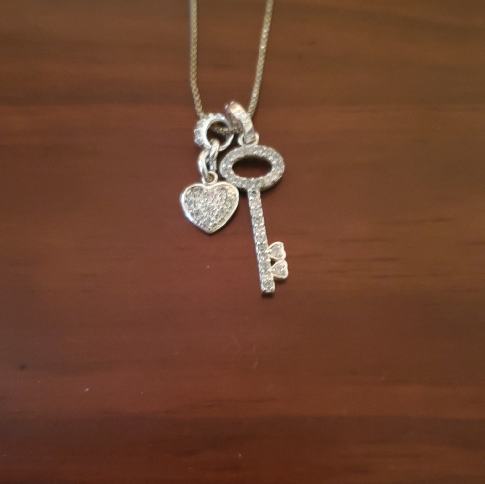 💚💚Heart and key necklace